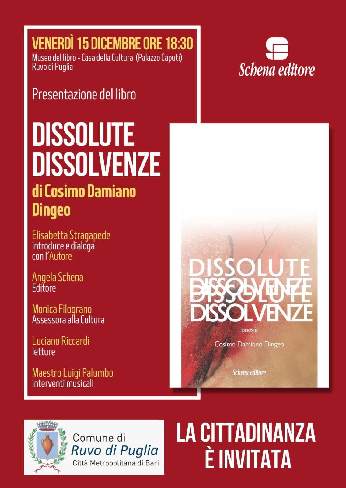 LA PRESENTAZIONE DEL LIBRO DI COSIMO DINGEO DISSOLUTE DISSOLVENZE